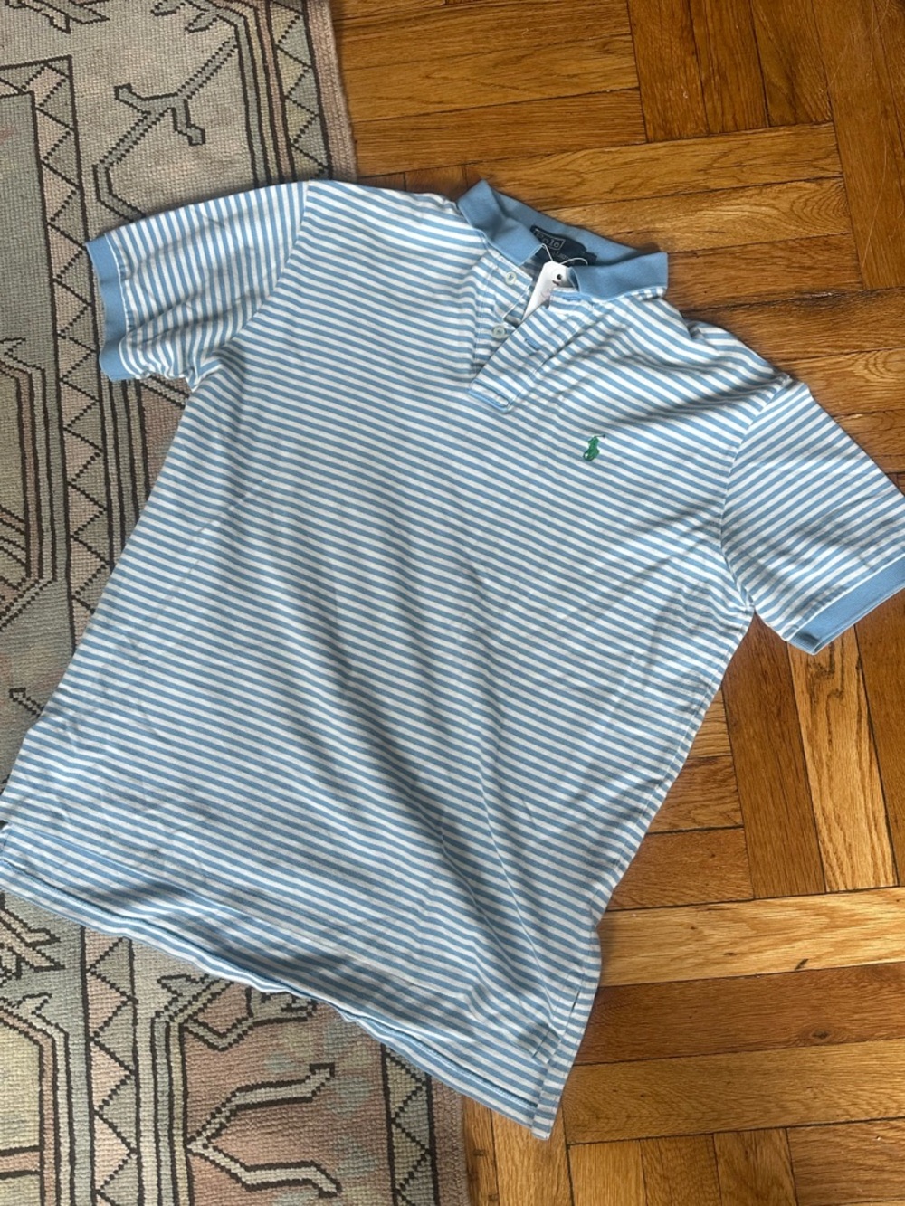 Polo by Ralph Lauren Light Blue & White Striped Polo Shirt